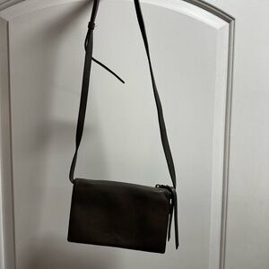 All Saints Gray Leather Wallet Crossbody